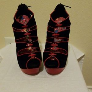 Black and red heels.